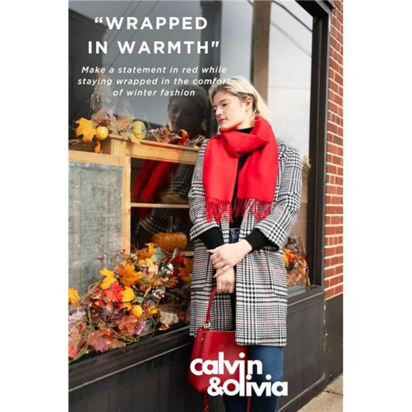 Ultra-Soft Cashmere Feel Winter Scarf - Warm & Long, Perfect Holiday Gift - Picture 3 of 8